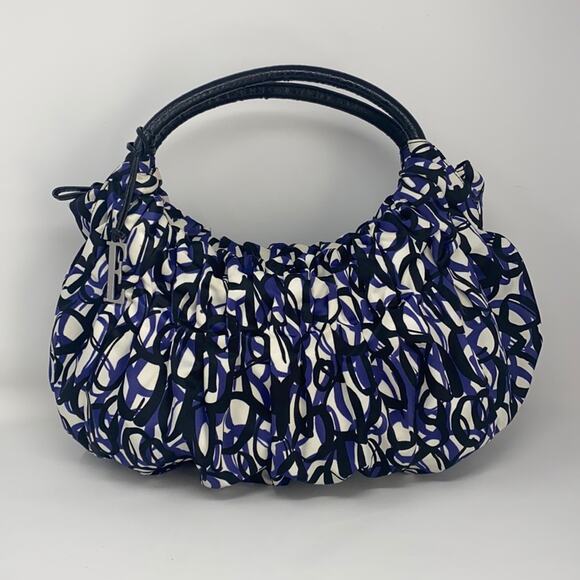 Elle Blue black & White Print Hobo Bag - Picture 1 of 14